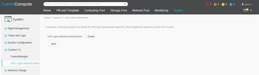 FisionCompute system VNC login authentication screenshot online lab